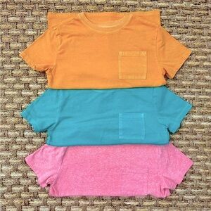 Bundle of 3 Solid Color Boys M (8) Short Sleeve Pocket Tees